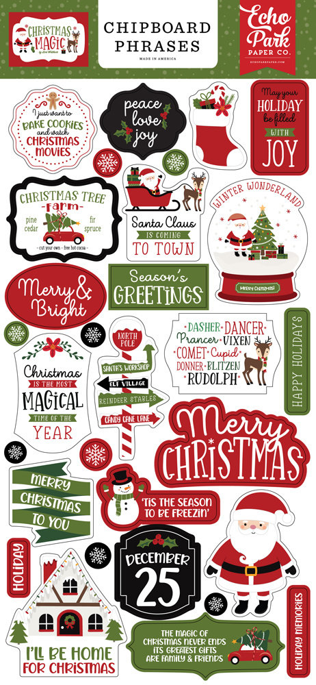 Echo Park Christmas Magic 6x13 Inch Chipboard Phrases (CM254022) (DISCONTINUED) Echo Park Christmas Magic 6x13 Inch Chipboard Phrases (CM254022) (DISCONTINUED)
