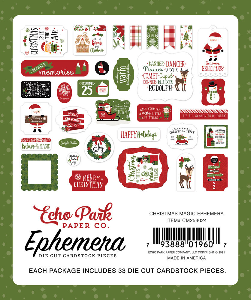Echo Park Christmas Magic Ephemera (CM25024) (DISCONTINUED) Echo Park Christmas Magic Ephemera (CM25024) (DISCONTINUED)