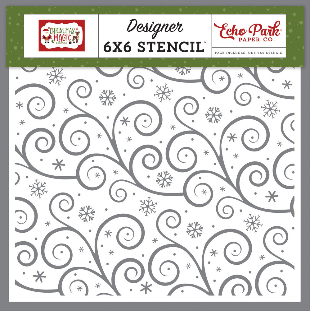 Echo Park Swirling Snowflakes Stencil (CM254035) (OUTLET)