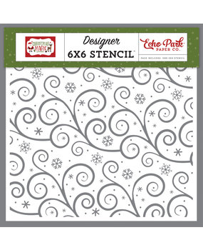 Echo Park Swirling Snowflakes Stencil (CM254035) (OUTLET)