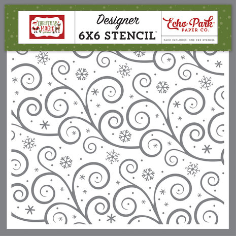 Echo Park Swirling Snowflakes Stencil (CM254035) (OUTLET)