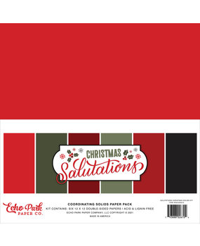 Echo Park Salutations Christmas 12x12 Inch Coordinating Solids Paper Pack (SAC255015) (DISCONTINUED) Echo Park Salutations Christmas 12x12 Inch Coordinating Solids Paper Pack (SAC255015) (DISCONTINUED)