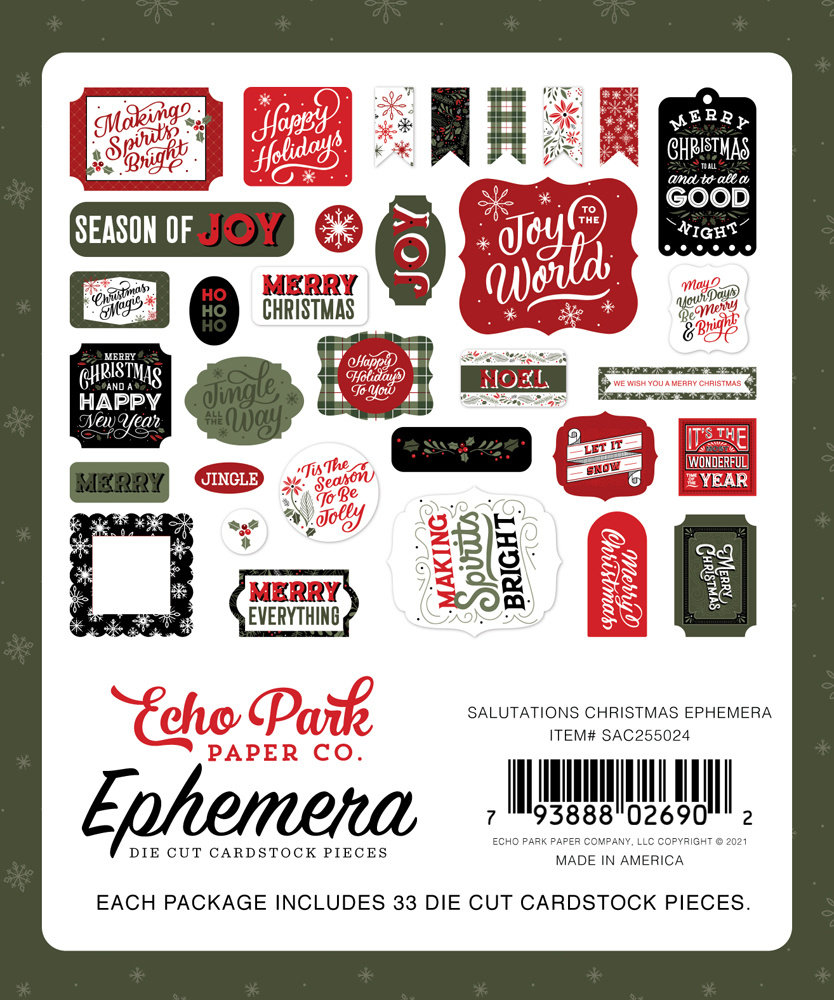 Echo Park Salutations Christmas Ephemera (SAC255024) (DISCONTINUED) Echo Park Salutations Christmas Ephemera (SAC255024) (DISCONTINUED)