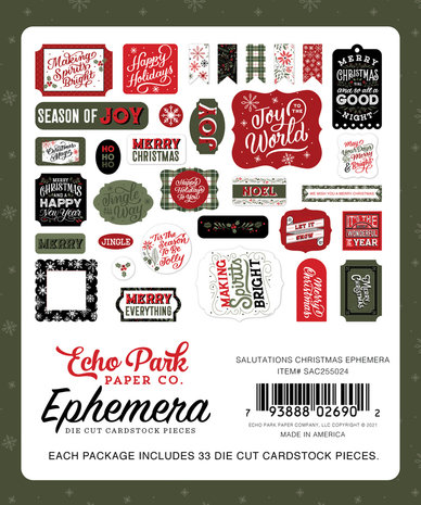 Echo Park Salutations Christmas Ephemera (SAC255024) (DISCONTINUED) Echo Park Salutations Christmas Ephemera (SAC255024) (DISCONTINUED)
