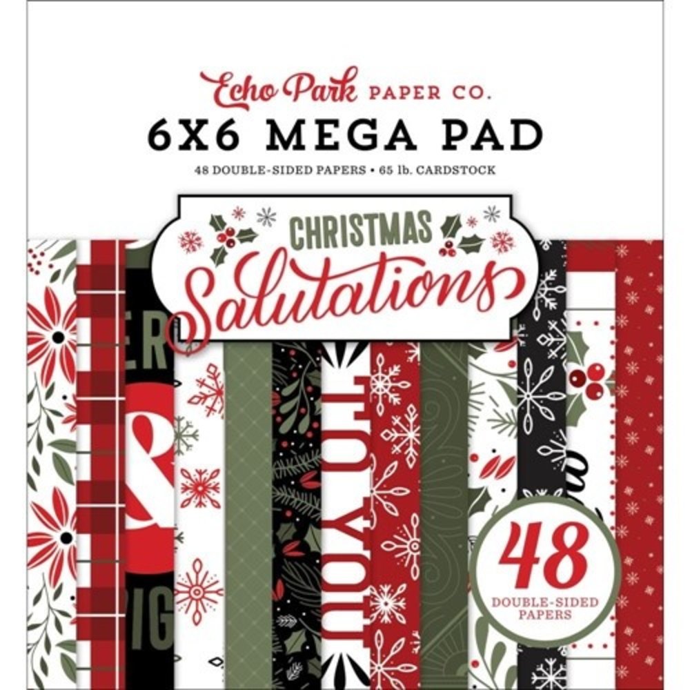 Echo Park Salutations Christmas Cardmakers 6x6 Inch Mega Pad (SAC255031) (DISCONTINUED) Echo Park Salutations Christmas Cardmakers 6x6 Inch Mega Pad (SAC255031) (DISCONTINUED)