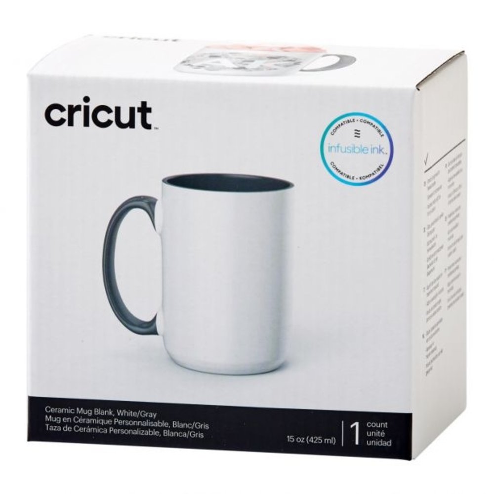 Cricut Beveled Ceramic Mug Blank White/Grey 425ml (2009330)