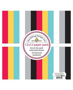Doodlebug Design Fun at the Park 12x12 inch Textured Cardstock Solid Paper Pack (7342) (DISCONTINUED)