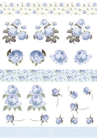 Reprint Blue Rose Romance A4 Cutouts (KP0084) (OUTLET)