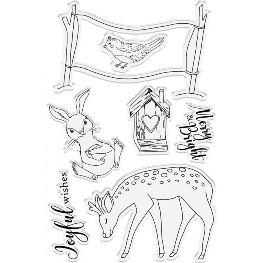 Crafter's Companion Watercolour Christmas Clear Stamps Joyful Wishes (S-WC-ST-JOYFW) (OUTLET)