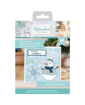 Crafter's Companion Watercolour Christmas Stamp & Die Build-A-Snowman (S-WC-STD-BUAS) (OUTLET)