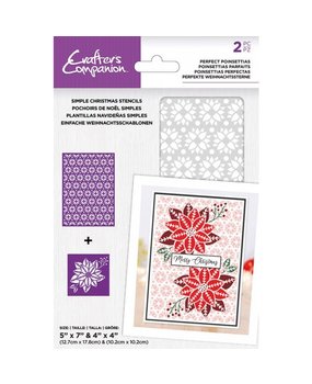 Crafter's Companion Perfect Poinsettias Simple Christmas Stencils (CC-STEN-PPOIN) (OUTLET)