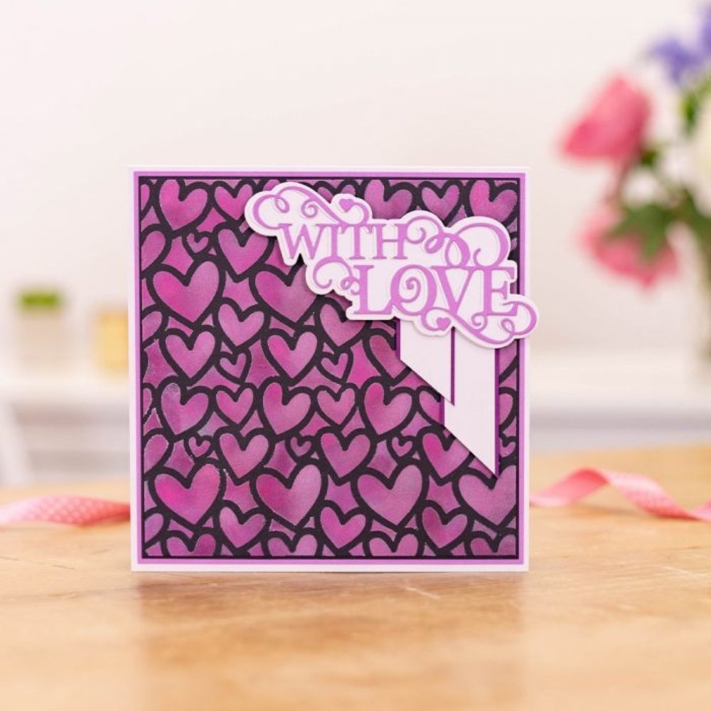 Crafter's Companion Love Hearts Background Stencils (CC-STEN-LOVHEA) (OUTLET)