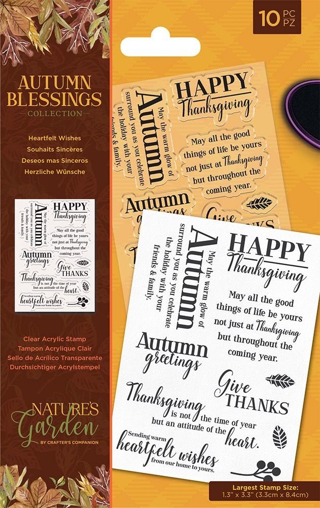 Crafter's Companion Autumn Blessings Collection Clear Stamps Heartfelt Wishes (NG-AUT-ST-HEAW) (OUTLET) Crafter's Companion Autumn Blessings Collection Clear Stamps Heartfelt Wishes (NG-AUT-ST-HEAW) (OUTLET)