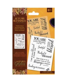 Crafter's Companion Autumn Blessings Collection Clear Stamps Thankful & Blessed (NG-AUT-ST-THAN) (OUTLET)