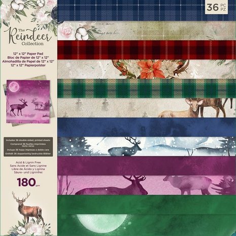 Crafter's Companion The Reindeer Collection 12x12 Inch Paper Pad (TRC-PAD12) (OUTLET)