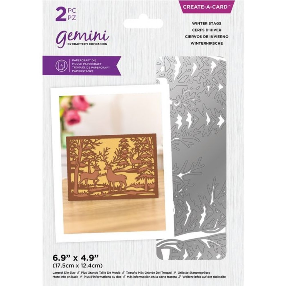 Gemini Christmas Big Scene Winter Stags Create-a-Card Dies (GEM-MD-CAD-WINS) (DISCONTINUED)