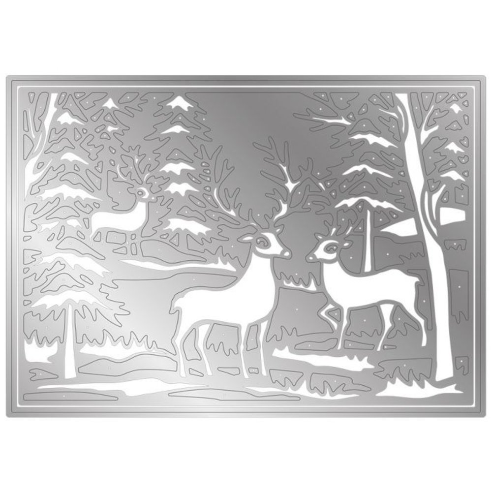 Gemini Christmas Big Scene Winter Stags Create-a-Card Dies (GEM-MD-CAD-WINS) (DISCONTINUED)