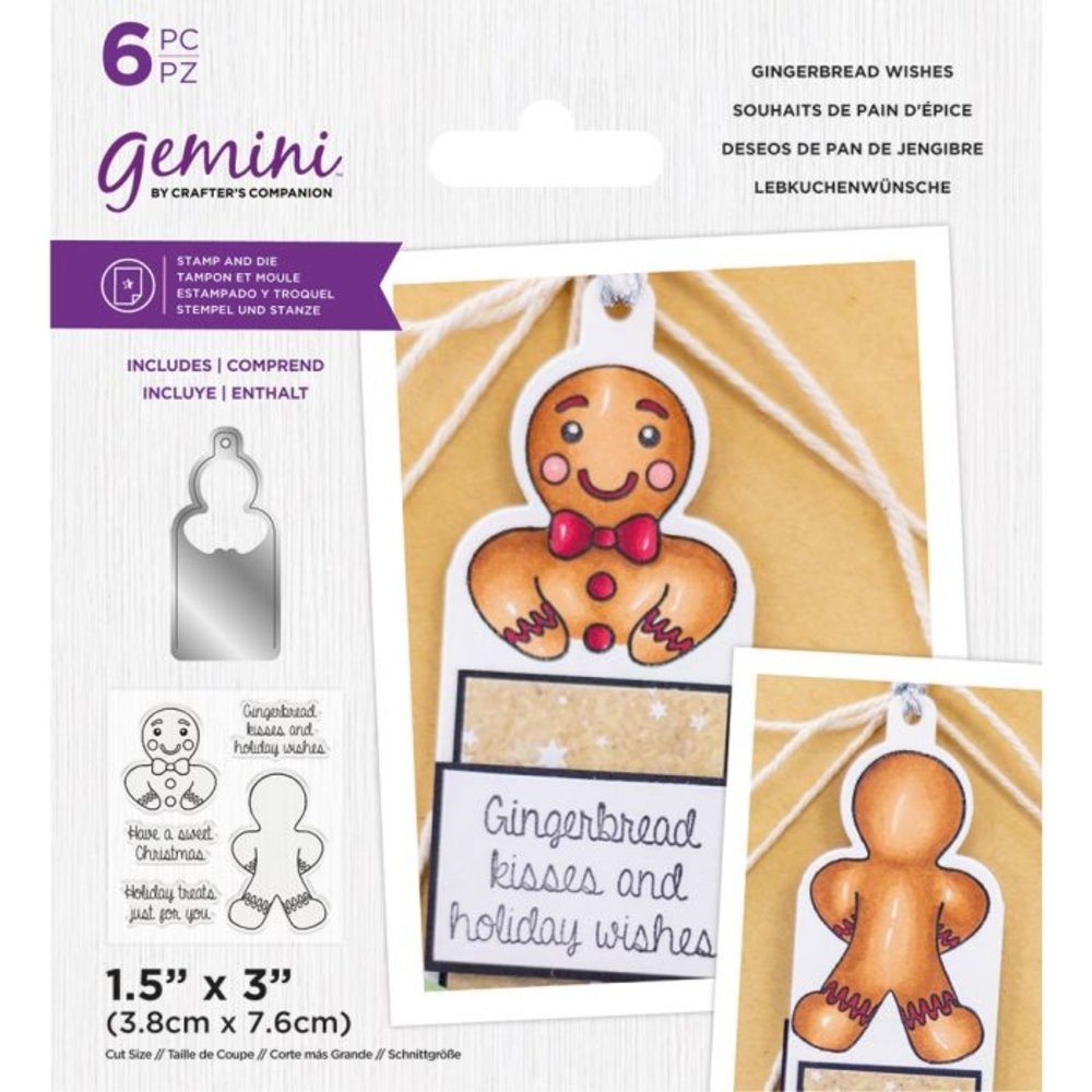 Gemini Gingerbread Wishes Stamp & Die (GEM-STD-GIWI) (OUTLET)