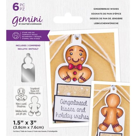 Gemini Gingerbread Wishes Stamp & Die (GEM-STD-GIWI) (OUTLET)