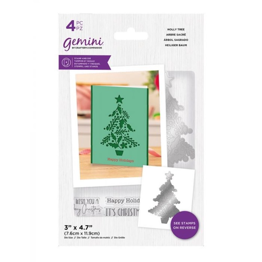 Gemini Holly Tree Stamp & Die (GEM-STD-HOTR) (DISCONTINUED)