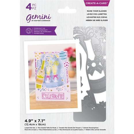 Gemini Raise your Glasses Create-a-Card Dies (GEM-MD-CAD-RAYG) (DISCONTINUED)