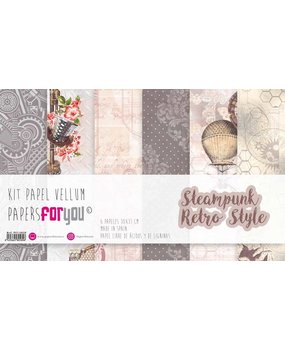 Papers For You Steampunk Retro Style Vellum Paper Pack (6pcs) (PFY-4051) (DISCONTINUED)