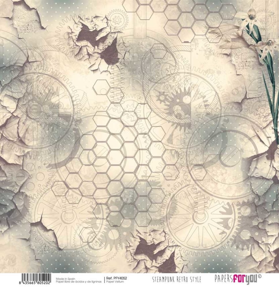 Papers For You Steampunk Retro Style Vellum Paper Pack (6pcs) (PFY-4051) (DISCONTINUED)