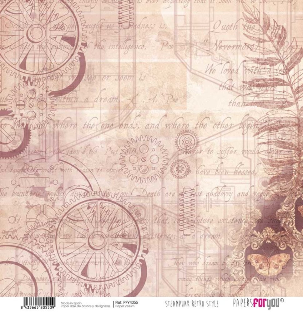 Papers For You Steampunk Retro Style Vellum Paper Pack (6pcs) (PFY-4051) (DISCONTINUED) Papers For You Steampunk Retro Style Vellum Paper Pack (6pcs) (PFY-4051) (DISCONTINUED)