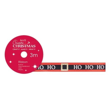 Papermania Create Christmas Satin Christmas Ribbon Ho Ho Ho (3m) (PMA 367969) (DISCONTINUED) Papermania Create Christmas Satin Christmas Ribbon Ho Ho Ho (3m) (PMA 367969) (DISCONTINUED)