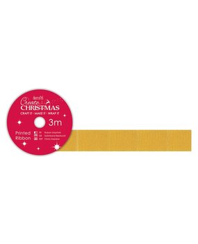 Papermania Create Christmas Printed Ribbon Gold Grosgrain (3m) (PMA 367953) (DISCONTINUED) Papermania Create Christmas Printed Ribbon Gold Grosgrain (3m) (PMA 367953) (DISCONTINUED)