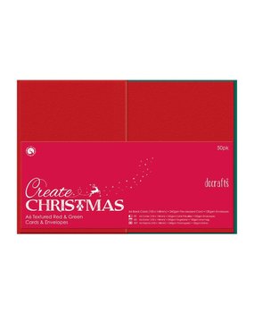 Papermania Create Christmas Cards & Envelopes A6 Textured Red & Green (PMA 151904)