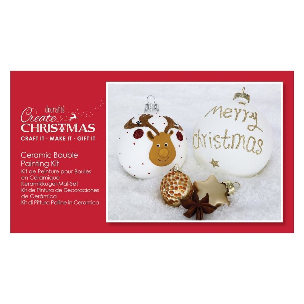 Papermania Create Christmas Bauble Painting Kit Ceramic (PMA 105211) (DISCONTINUED)