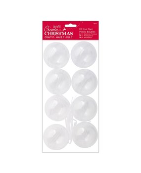 Papermania Create Christmas Plastic Fillable Baubles 70mm (8pcs) ( PMA 105928) (DISCONTINUED)