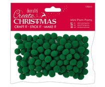 Papermania Create Christmas Mini Pom Poms Green (120pcs) (PMA 105958)