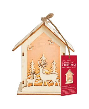 Papermania Create Christmas Wooden LED Shadow Box House 2 Stags (PMA 174953) (DISCONTINUED)