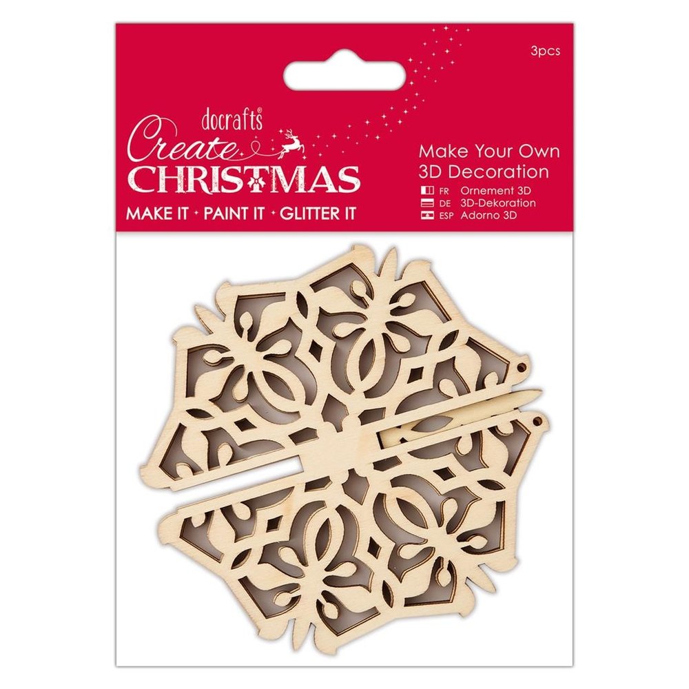 Papermania Create Christmas Make Your Own 3D Decoration Snowflake (PMA 105934) (DISCONTINUED)