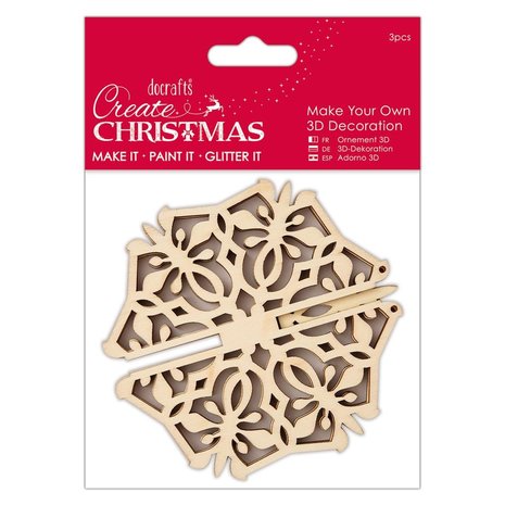 Papermania Create Christmas Make Your Own 3D Decoration Snowflake (PMA 105934) (DISCONTINUED)