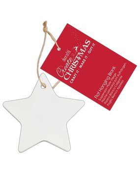 Papermania Create Christmas Flat Hanging Blank Ceramic Star (PMA 174050) (DISCONTINUED)