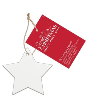 Papermania Create Christmas Flat Hanging Blank Frosted Acrylic Star (PMA 174056) (DISCONTINUED)
