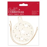 Papermania Create Christmas Laser Cut Wooden Tags (2pcs) (PMA 359919) (DISCONTINUED)