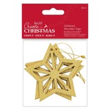 Papermania Create Christmas Glittered Wooden Tags Star (3pcs) (PMA 359927) (DISCONTINUED)