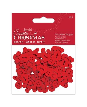 Papermania Create Christmas Wooden Shapes Mini Gingerbread Men Red (30pcs) (PMA 174581) (DISCONTINUED)