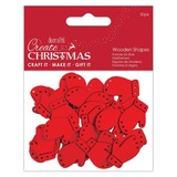 Papermania Create Christmas Wooden Shapes Mini Mittens Red (30pcs) (PMA 174589) (DISCONTINUED)