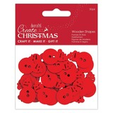 Papermania Create Christmas Wooden Shapes Mini Snowman Red (30pcs) (PMA 174593) (DISCONTINUED)