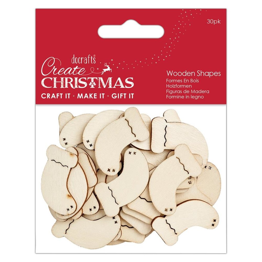 Papermania Create Christmas Wooden Shapes Mini Stockings Natural (30pcs) (PMA 174584) (DISCONTINUED) Papermania Create Christmas Wooden Shapes Mini Stockings Natural (30pcs) (PMA 174584) (DISCONTINUED)