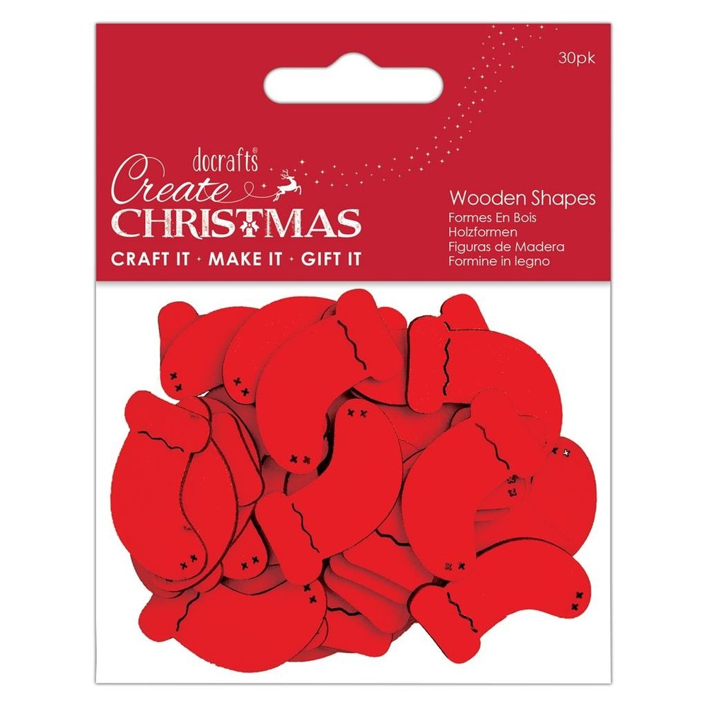 Papermania Create Christmas Wooden Shapes Mini Stockings Red (30pcs) (PMA 174585) (DISCONTINUED) Papermania Create Christmas Wooden Shapes Mini Stockings Red (30pcs) (PMA 174585) (DISCONTINUED)