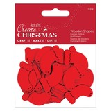 Papermania Create Christmas Wooden Shapes Mini Stockings Red (30pcs) (PMA 174585) (DISCONTINUED)
