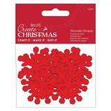 Papermania Create Christmas Wooden Shapes Snowflakes Red (12pcs) (PMA 174575) (DISCONTINUED)
