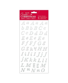 Papermania Create Christmas Thicker Stickers Christmas Alphabet Silver Glitter (PMA 351801) (DISCONTINUED)