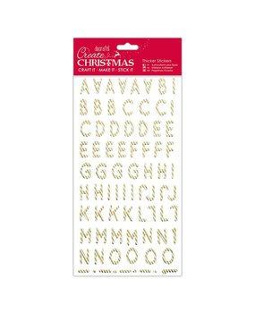 Papermania Create Christmas Thicker Stickers Christmas Alphabet Gold Candy Stripe (PMA 351800) (DISCONTINUED)